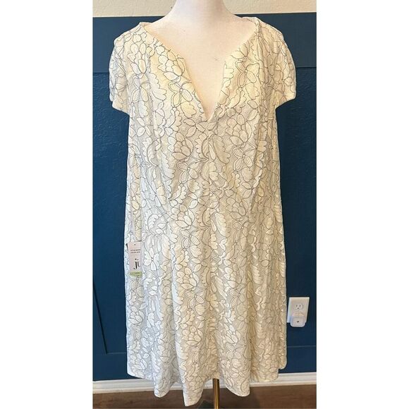 Julia Jordan Womens 36438W Plus Size One Piece V-Neck Cap Sleeve - Size 18 - Picture 3 of 9